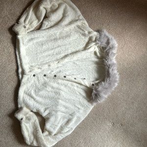 Free people cardigan with faux fur trim small